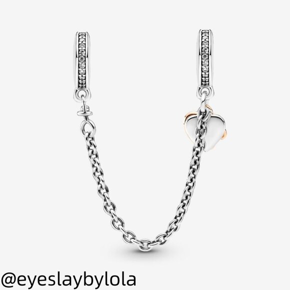 Pandora Family Heart Safety Chain Charm - Picture 3 of 3